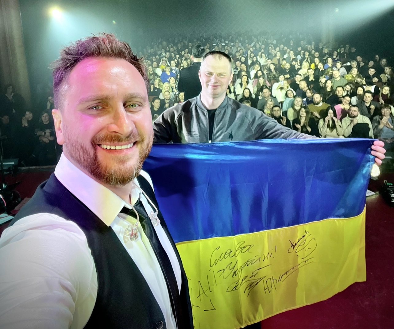 At a charity event with the SKAI band in Uzhhorod