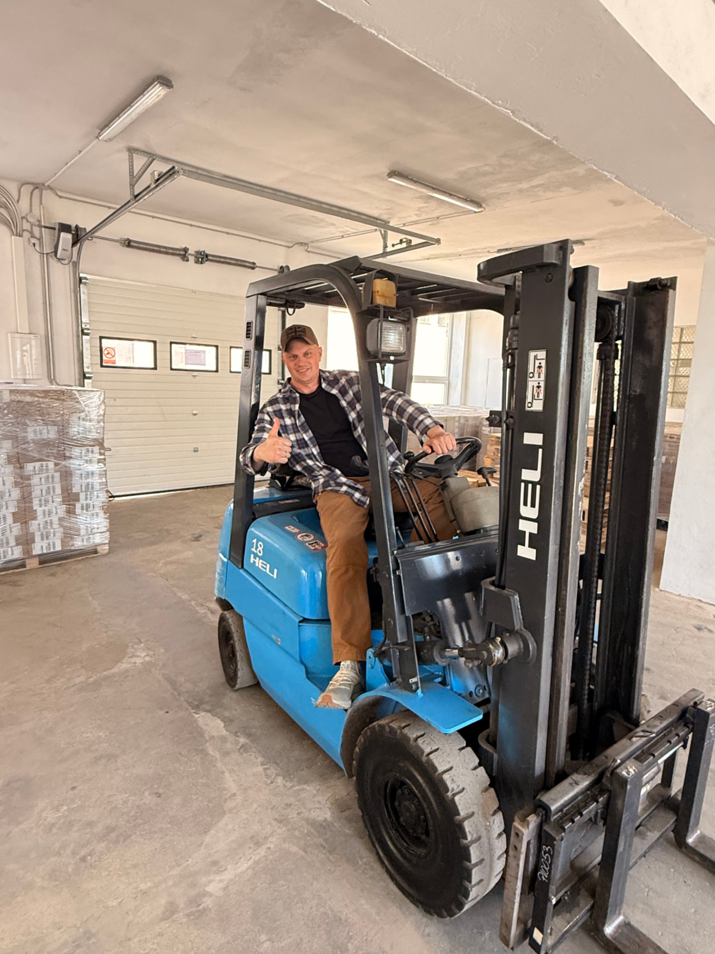 Warehouse work: forklift and cargo preparation